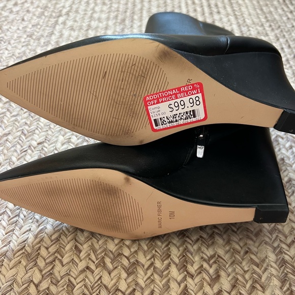 NWT - Black Wedge Ankle Boots Size 10M